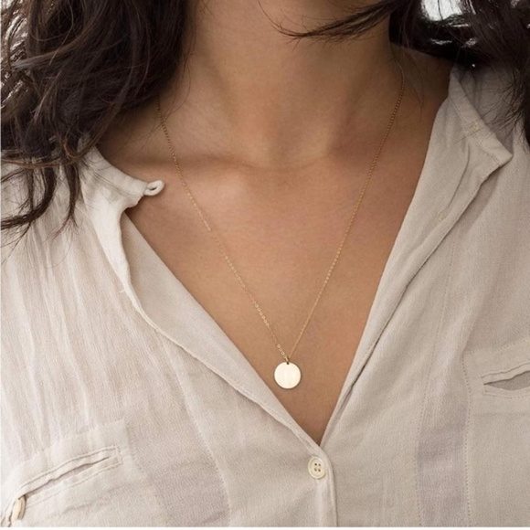 Gold 14k Gold Plated 2pc Disc Chain Necklace Set - Picture 3 of 3